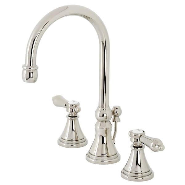 KS2986BAL Heirloom Widespread Bathroom Faucet W/ Brass Pop-Up, Nickel